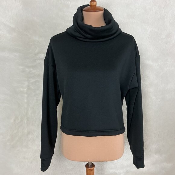 Dudley Stephens Black Long Sleeve Clover Crop Turtleneck Pull over NWT XS - Picture 1 of 9